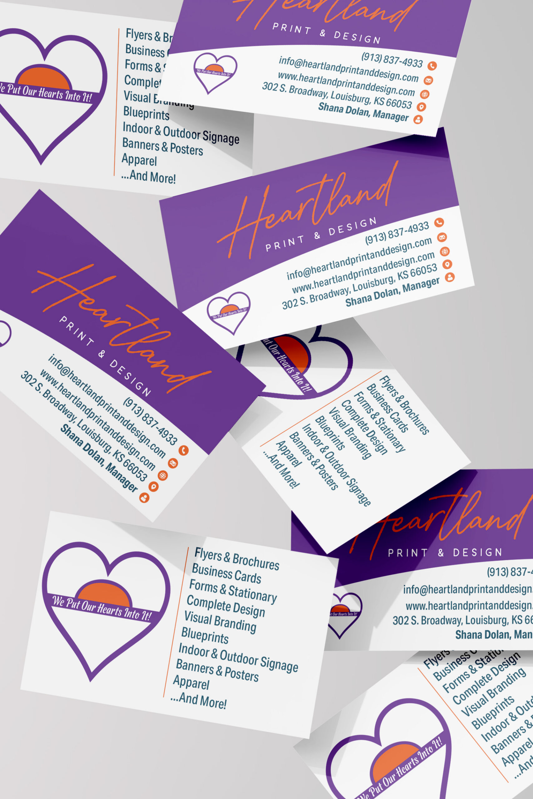 Falling Business Card Mockup